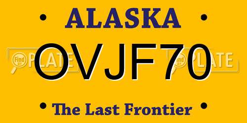 OVJF70 Alaska License Plate