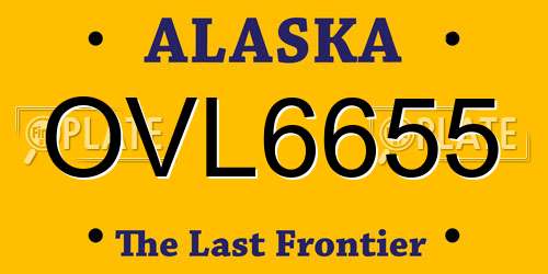 OVL6655 Alaska License Plate
