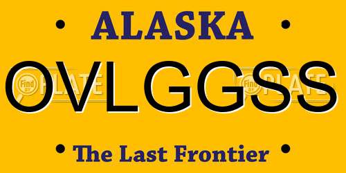 OVLGGSS Alaska License Plate