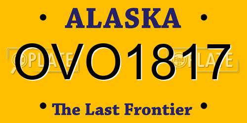 OVO1817 Alaska License Plate