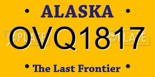 OVQ1817 Alaska License Plate