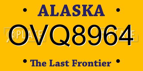 OVQ8964 Alaska License Plate