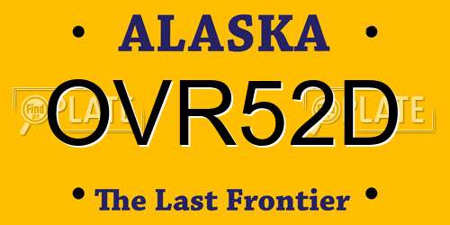 OVR52D Alaska License Plate
