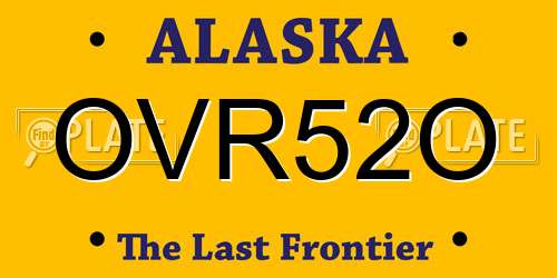 OVR52O Alaska License Plate
