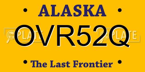 OVR52Q Alaska License Plate