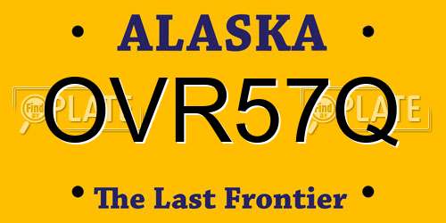 OVR57Q Alaska License Plate