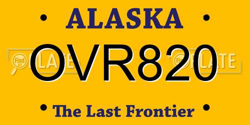 OVR820 Alaska License Plate