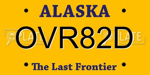 OVR82D Alaska License Plate
