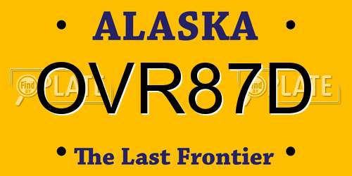 OVR87D Alaska License Plate