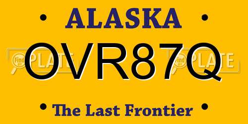 OVR87Q Alaska License Plate