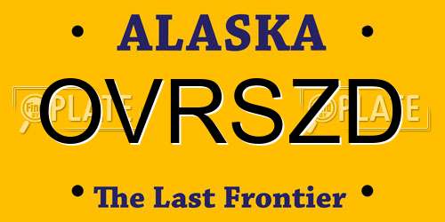 OVRSZD Alaska License Plate