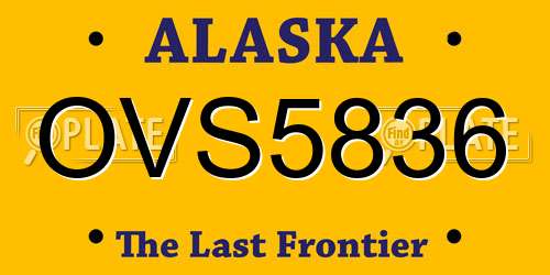 OVS5836 Alaska License Plate