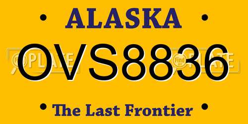 OVS8836 Alaska License Plate