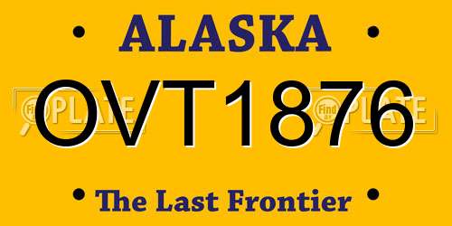 OVT1876 Alaska License Plate