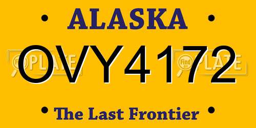 OVY4172 Alaska License Plate