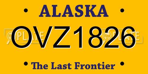 OVZ1826 Alaska License Plate