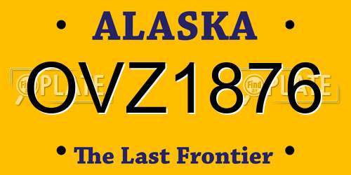 OVZ1876 Alaska License Plate