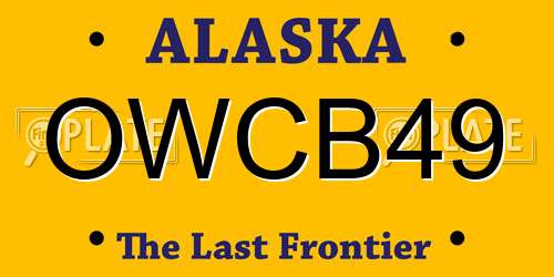 OWCB49 Alaska License Plate