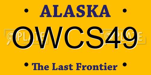 OWCS49 Alaska License Plate