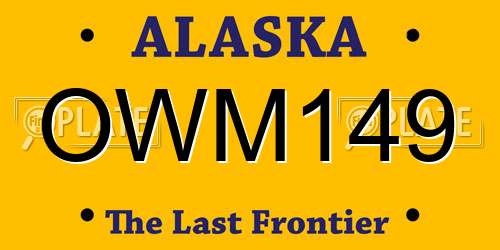 OWM149 Alaska License Plate