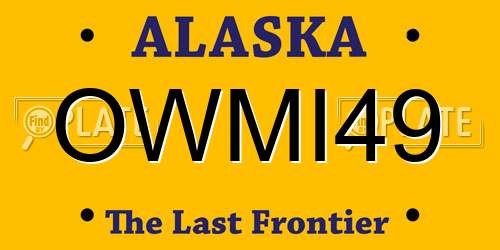 OWMI49 Alaska License Plate