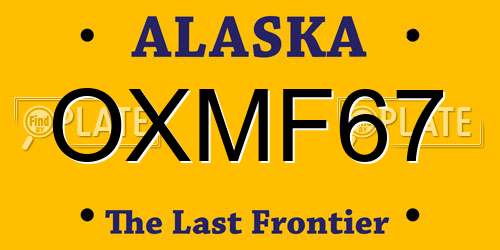 OXMF67 Alaska License Plate