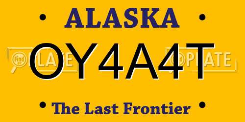 OY4A4T Alaska License Plate
