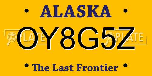 OY8G5Z Alaska License Plate