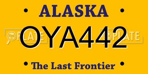 OYA442 Alaska License Plate