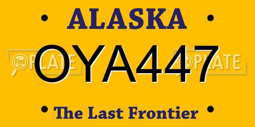 OYA447 Alaska License Plate