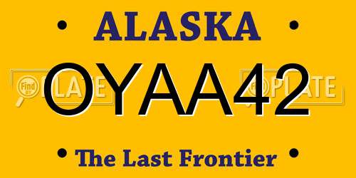 OYAA42 Alaska License Plate