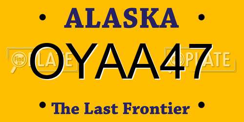 OYAA47 Alaska License Plate