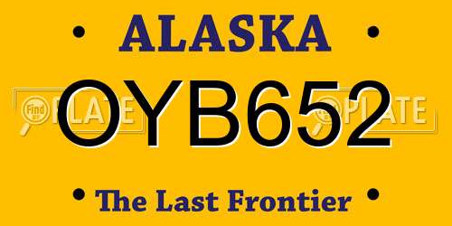 OYB652 Alaska License Plate