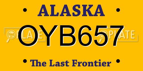OYB657 Alaska License Plate
