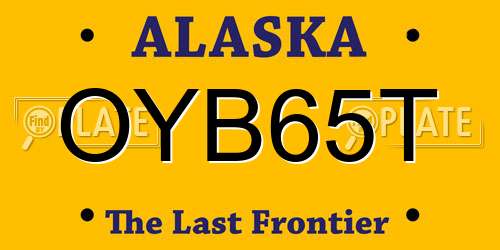 OYB65T Alaska License Plate