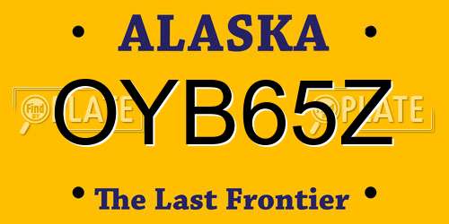 OYB65Z Alaska License Plate