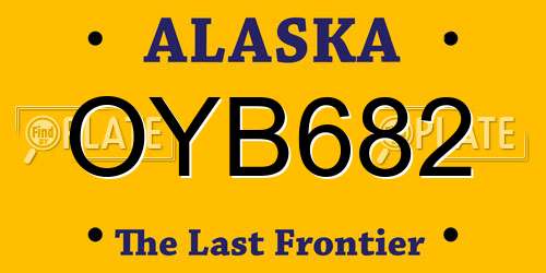 OYB682 Alaska License Plate