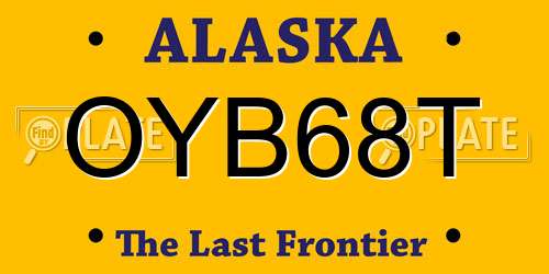 OYB68T Alaska License Plate