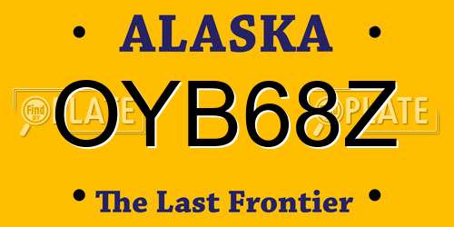 OYB68Z Alaska License Plate