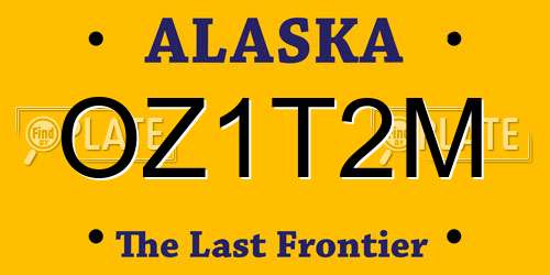OZ1T2M Alaska License Plate