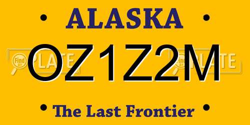 OZ1Z2M Alaska License Plate