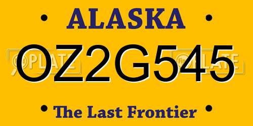 OZ2G545 Alaska License Plate
