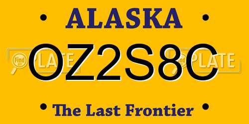 OZ2S8C Alaska License Plate