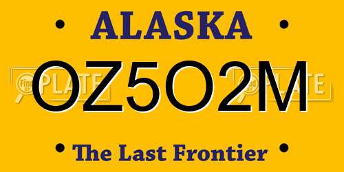 OZ5O2M Alaska License Plate