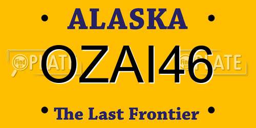 OZAI46 Alaska License Plate