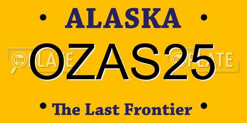 OZAS25 Alaska License Plate