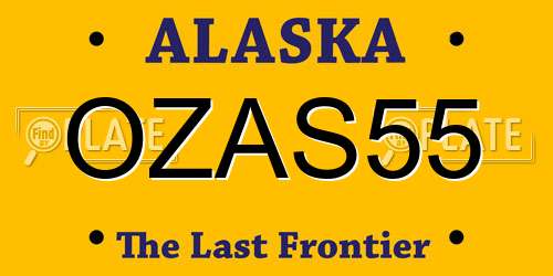 OZAS55 Alaska License Plate