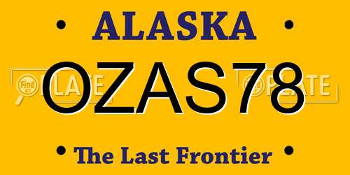 OZAS78 Alaska License Plate