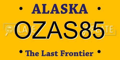 OZAS85 Alaska License Plate