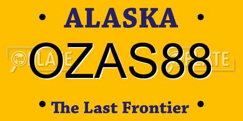 OZAS88 Alaska License Plate